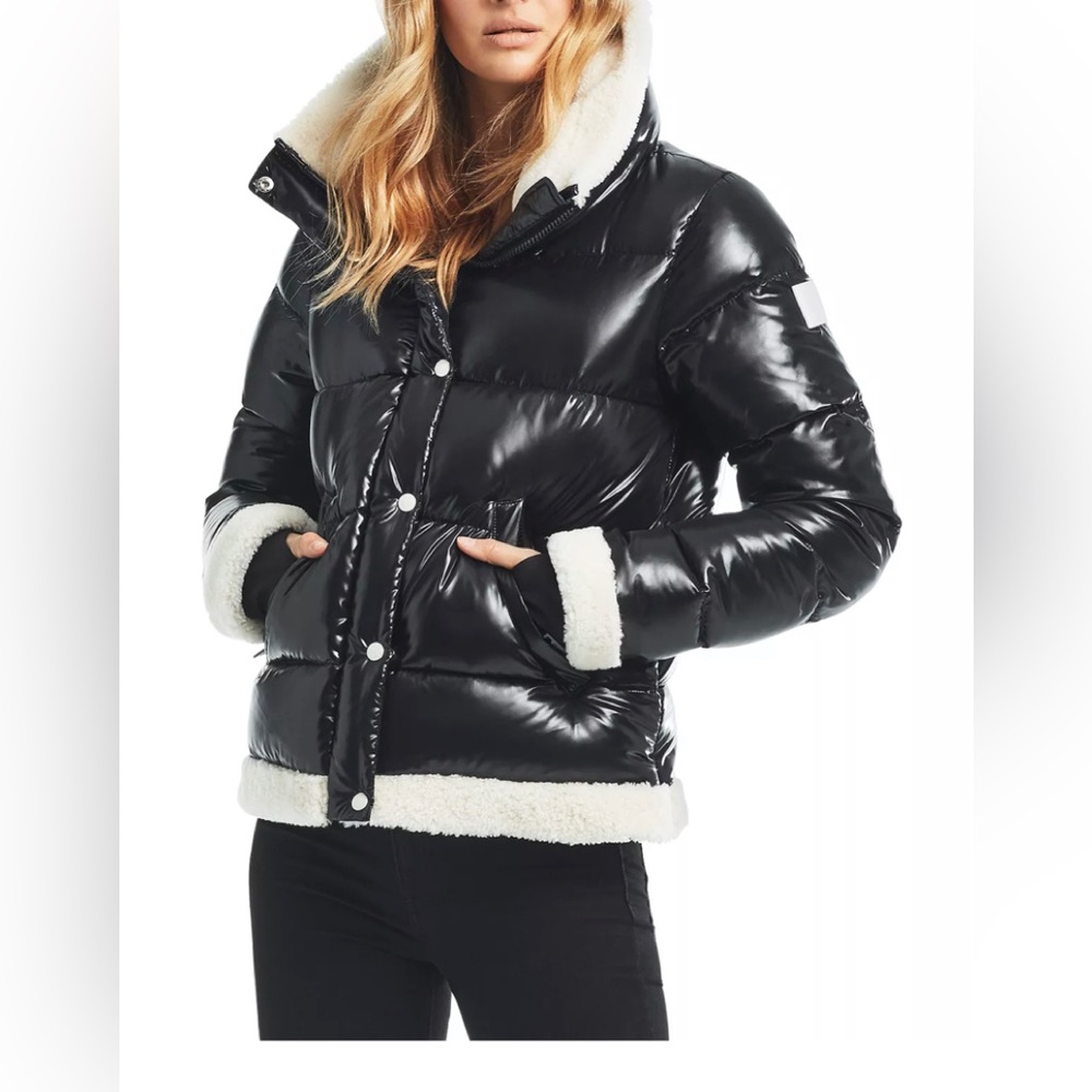 Sam jacket Gigi Shearling-Trim Down Jacket -